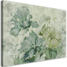 Obraz do salonu sypialni Feeby Zielone Kwiaty Akwarela 100x70 cm 1szt