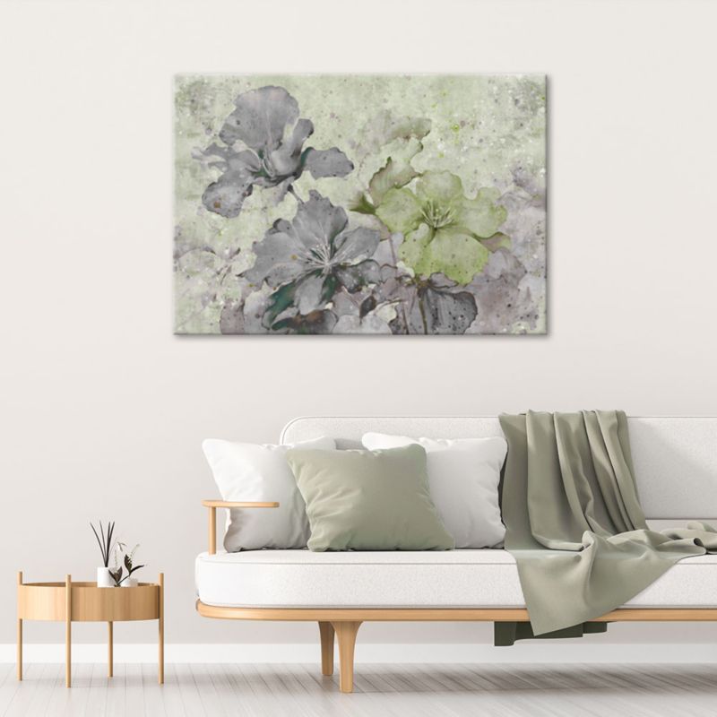 Obraz do salonu sypialni Feeby Zielone Kwiaty Akwarela 100x70 cm 1szt