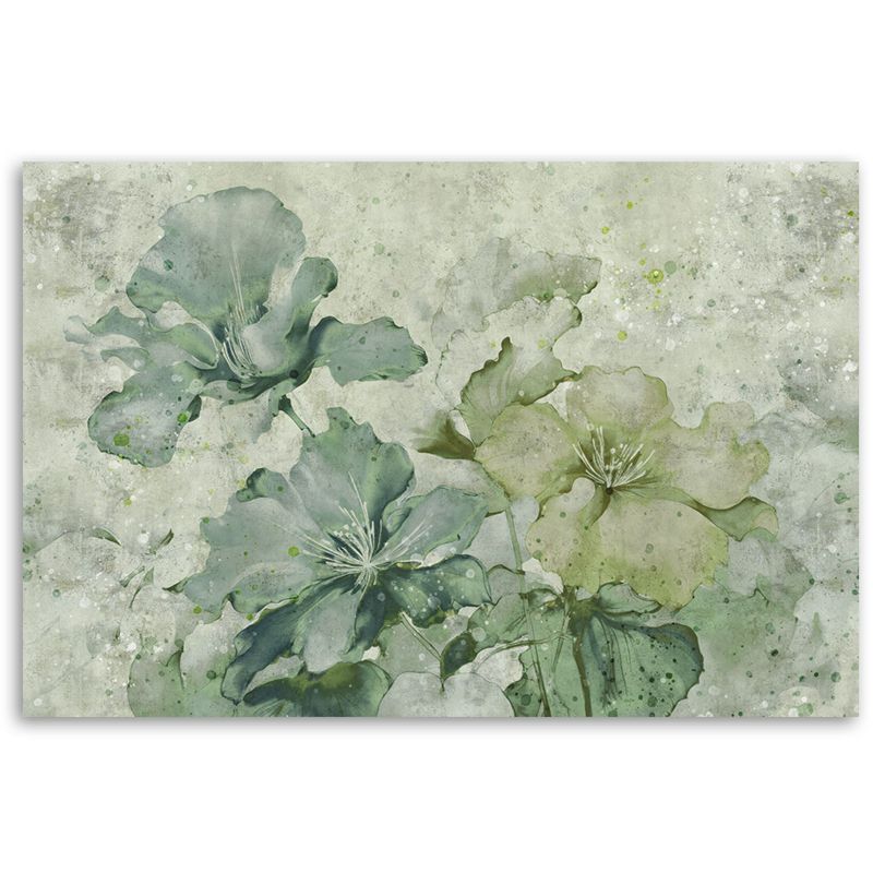 Obraz do salonu sypialni Feeby Zielone Kwiaty Akwarela 100x70 cm 1szt