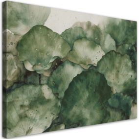 Obraz do salonu sypialni Feeby Zielone Liście Lotosu 120x80 cm 1szt
