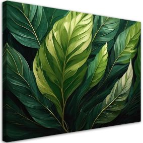 Obraz do salonu sypialni Feeby Zielone Liście Rośliny 120x80 cm 1szt