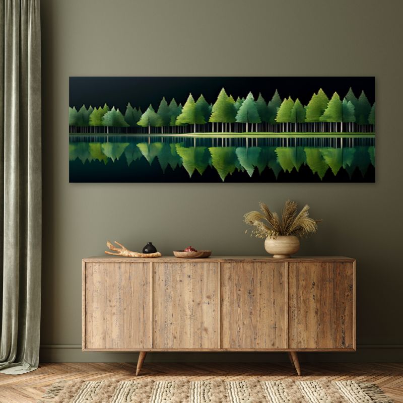 Obraz do salonu sypialni Feeby Zielony Las Krajobraz Natura 150x50 cm 1 szt