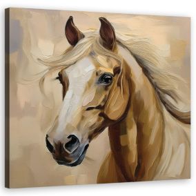 Obraz do salonu sypialni Feeby Zwierzęta Koń Beżowy 40x40 cm 1szt