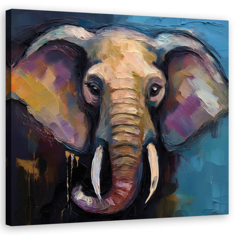 Obraz do salonu sypialni Feeby Zwierzęta Słonie Afryka 60x60 cm 1szt