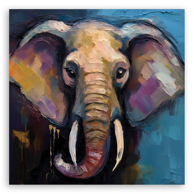 Obraz do salonu sypialni Feeby Zwierzęta Słonie Afryka 60x60 cm 1szt
