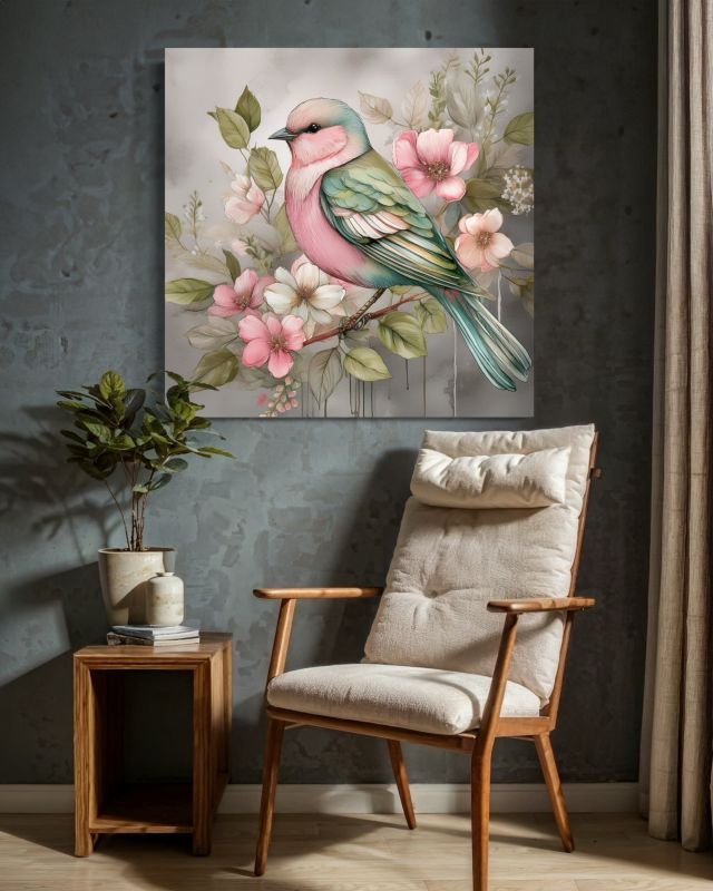 Obraz do salonu sypialni Feeby Zwierzęta Vintage Ptak 50x50 cm 1szt