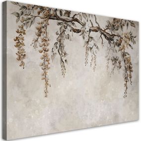 Obraz do salonu sypialni Feeby Zwisające Kwiaty Akacji Beżowy 120x80 cm 1szt
