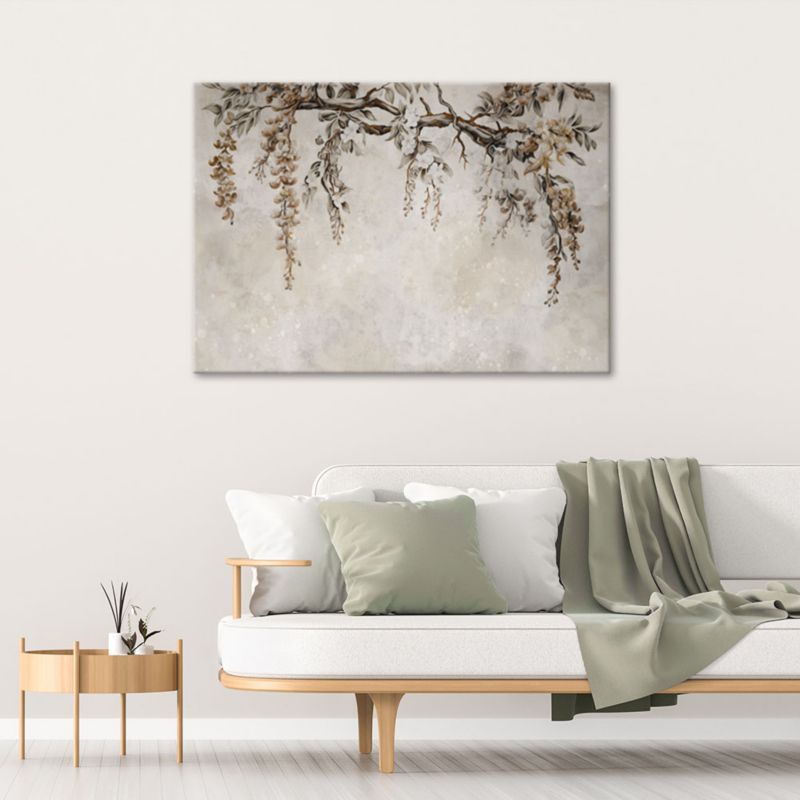 Obraz do salonu sypialni Feeby Zwisające Kwiaty Akacji Beżowy 90x60 cm 1szt