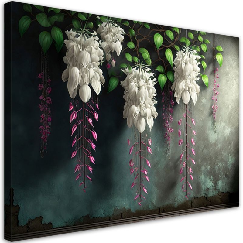 Obraz do salonu sypialni Feeby Zwisające Kwiaty Beton 90x60 cm 1szt