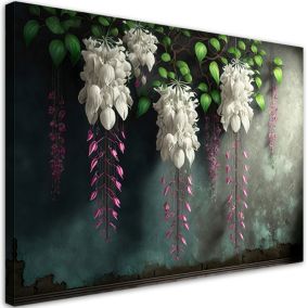 Obraz do salonu sypialni Feeby Zwisające Kwiaty Beton 90x60 cm 1szt