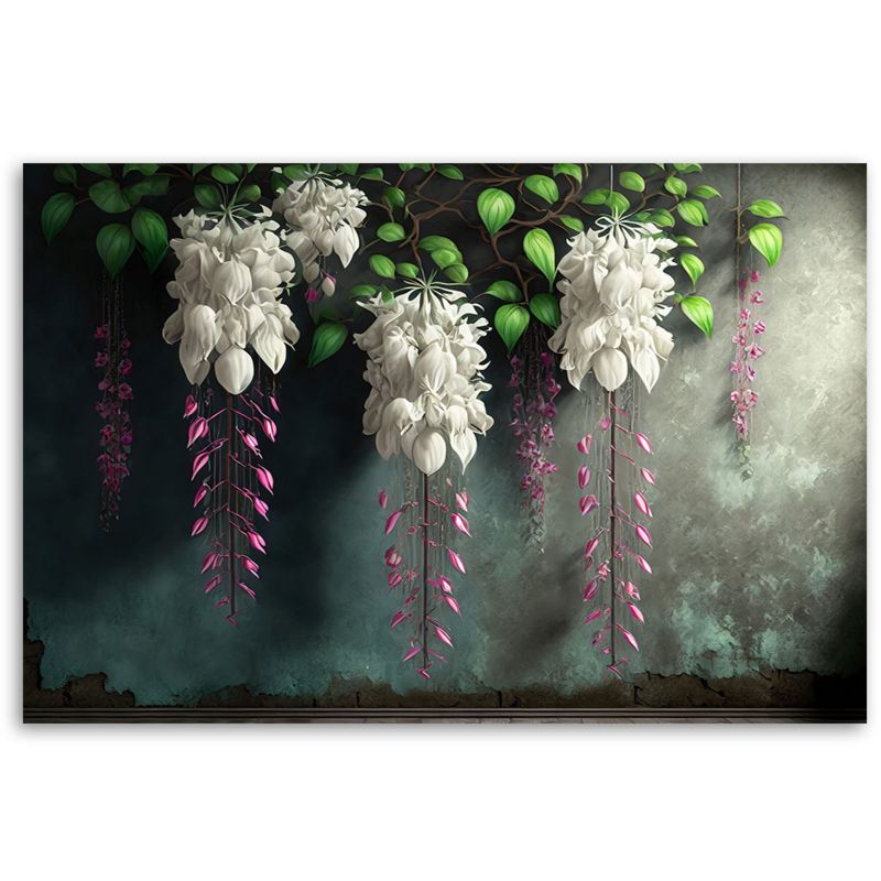 Obraz do salonu sypialni Feeby Zwisające Kwiaty Beton 90x60 cm 1szt