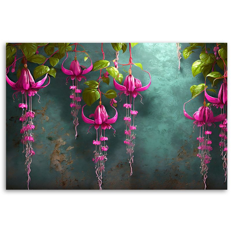 Obraz do salonu sypialni Feeby Zwisające Kwiaty Wisteria Różowy 100x70 cm 1szt