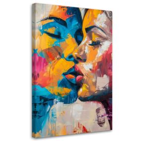 Obraz do sypialni Feeby Abstrakcja Miłość Pocałunek Kolorowy 60x90 cm 1szt