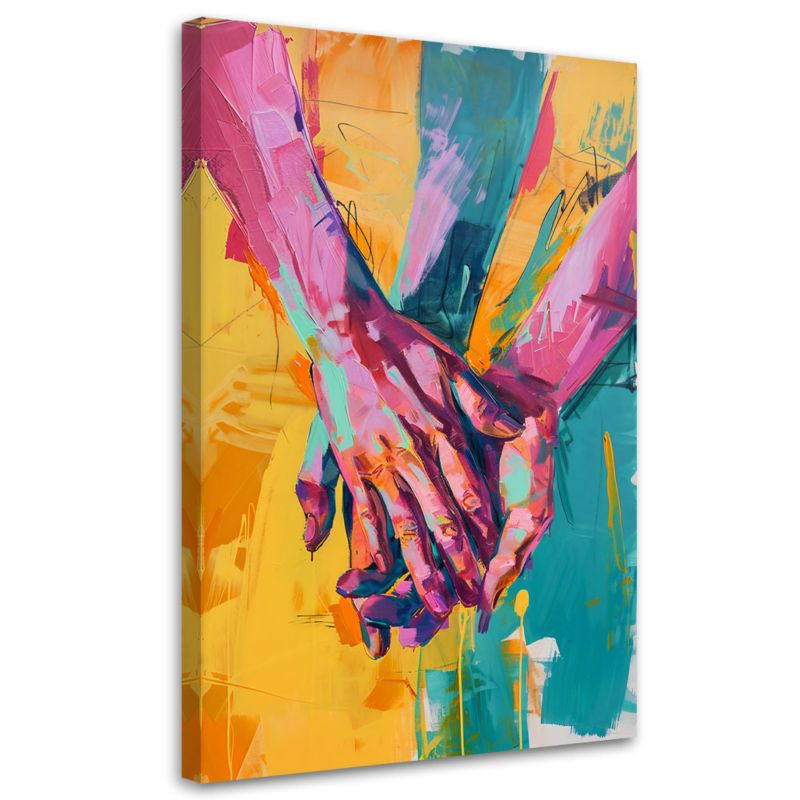 Obraz do sypialni Feeby Dotyk Dłonie Miłość Romantyczny 60x90 cm 1szt