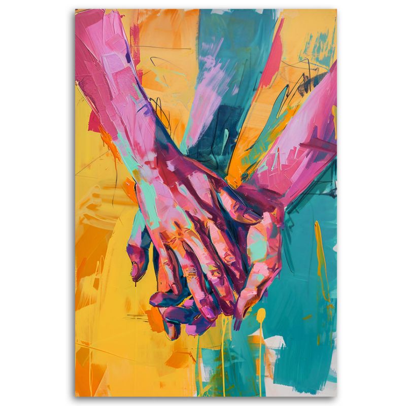 Obraz do sypialni Feeby Dotyk Dłonie Miłość Romantyczny 60x90 cm 1szt