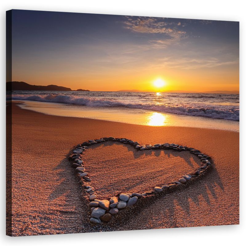 Obraz do sypialni Feeby Plaża Serce Miłość 60x60 cm 1szt