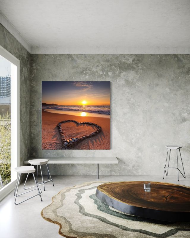 Obraz do sypialni Feeby Plaża Serce Miłość 60x60 cm 1szt