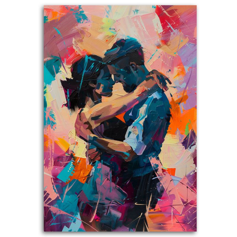 Obraz do sypialni Feeby Zakochana Para Abstrakcja Kolorowy 70x100 cm 1szt