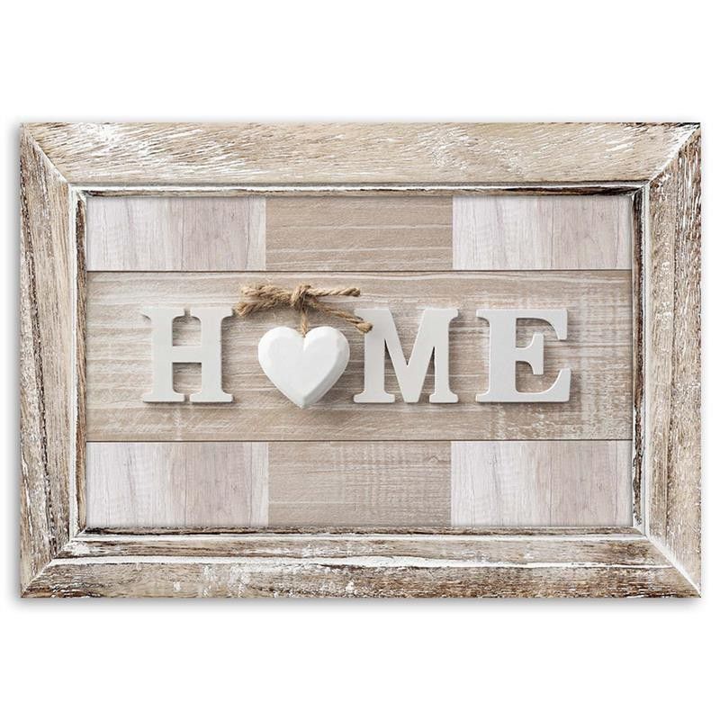 Obraz do sypialni na ścianę Feeby Napis Home Shabby chic Beżowy 60x40cm 1szt