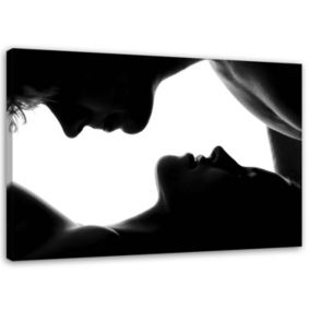 Obraz do sypialni nad łózko Feeby Para w akcie miłosnym Czarno - Biały 120x80cm 1szt