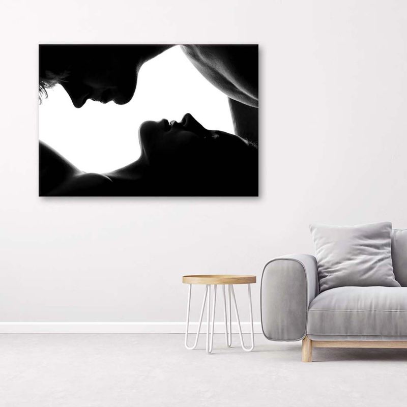 Obraz do sypialni nad łózko Feeby Para w akcie miłosnym Czarno - Biały 120x80cm 1szt
