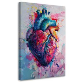 Obraz do sypialni pokoju Feeby Serce Miłość Akwarela Kolorowy 70x100 cm 1szt