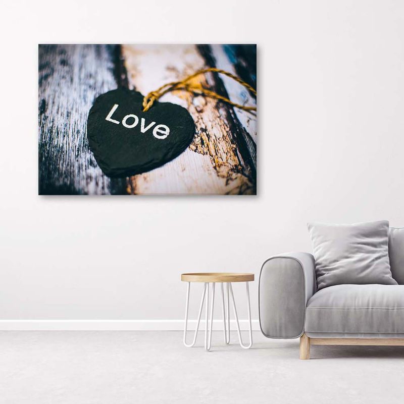 Obraz do sypialni pokoju Feeby Serce z napisem Love Vintage 100x70cm 1szt