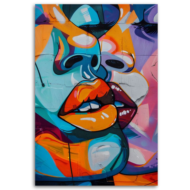 Obraz do sypialni salonu Feeby Abstrakcja Kolorowe Twarze 40x60 cm 1szt