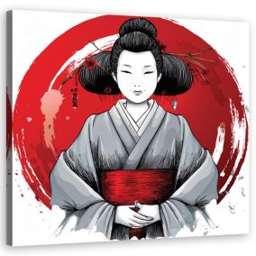 Obraz do sypialni salonu Feeby Gejsza Kimono Ukiyo-E 60x60 cm 1szt