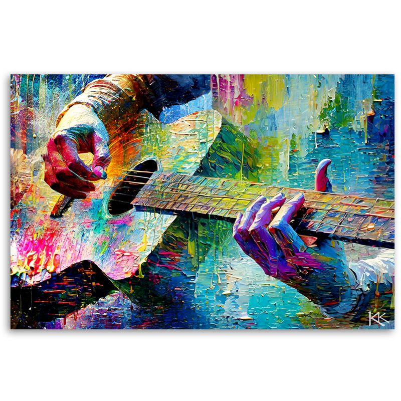 Obraz do sypialni salonu Feeby Gitara Muzyka Kolorowy 60x40 cm 1szt