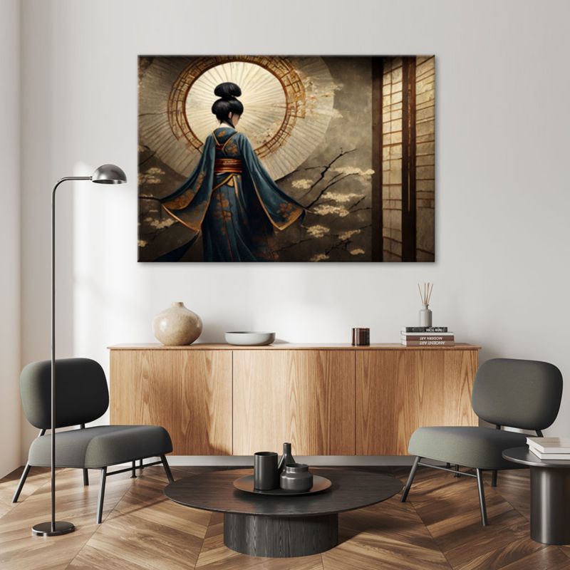 Obraz do sypialni salonu Feeby Japońska gejsza 90x60 cm 1szt