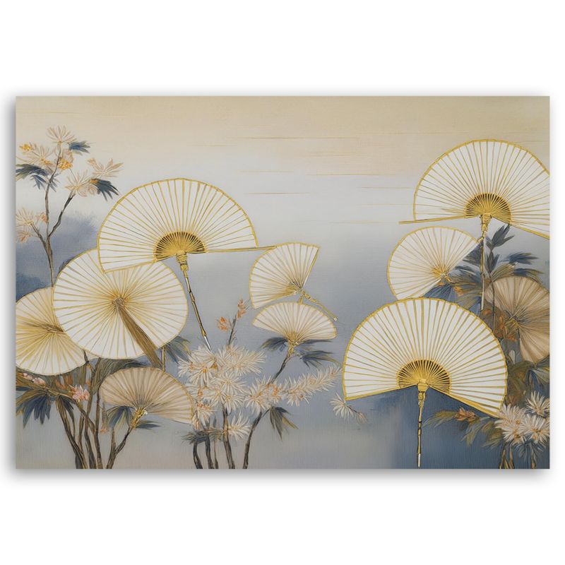 Obraz do sypialni salonu Feeby Japońskie Wachlarze Beżowy 90x60 cm 1szt