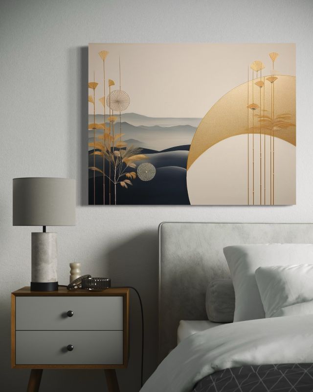 Obraz do sypialni salonu Feeby Krajobraz Boho Beżowy 100x70 cm 1szt