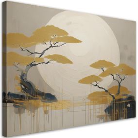 Obraz do sypialni salonu Feeby Krajobraz Boho Drzewa 120x80 cm 1szt