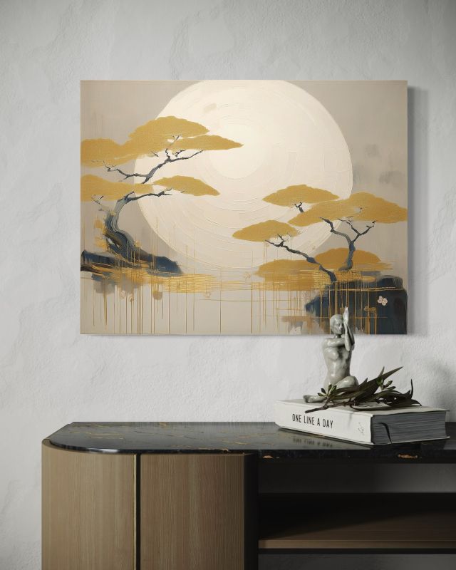 Obraz do sypialni salonu Feeby Krajobraz Boho Drzewa 90x60 cm 1szt