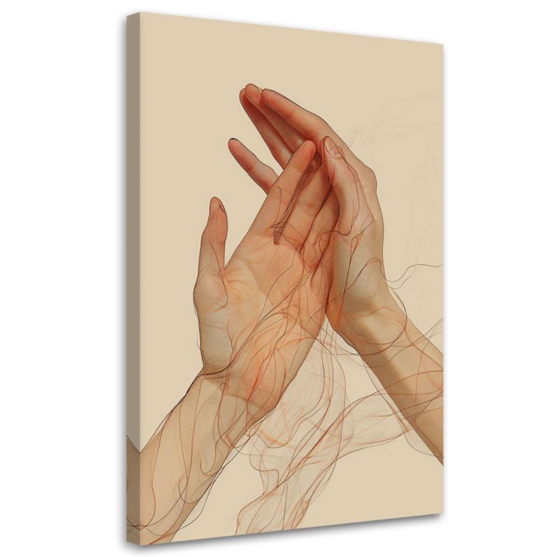Obraz do sypialni salonu Feeby Minimalistyczna Abstrakcja Dłonie 70x100 cm 1szt