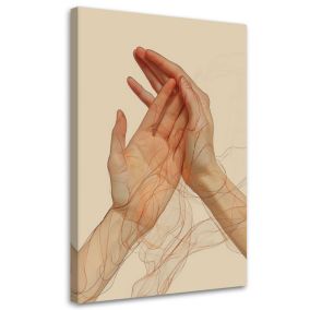 Obraz do sypialni salonu Feeby Minimalistyczna Abstrakcja Dłonie 70x100 cm 1szt