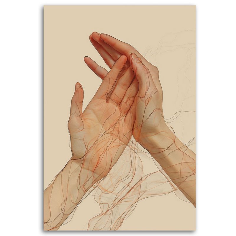 Obraz do sypialni salonu Feeby Minimalistyczna Abstrakcja Dłonie 70x100 cm 1szt