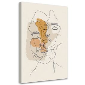 Obraz do sypialni salonu Feeby Minimalistyczna Para Beżowy 70x100 cm 1szt