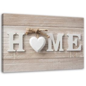 Obraz do sypialni salonu Feeby Napis Home Shabby chic Beżowy 90x60cm 1szt