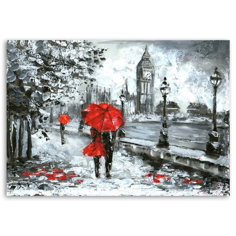 Obraz do sypialni salonu Feeby Spacer w Londynie Szary 100x70cm 1szt