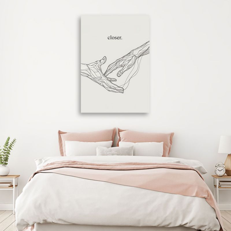 Obraz do sypialni salonu Feeby Szkic Dłonie Para Czarno Biały 80x120 cm 1szt
