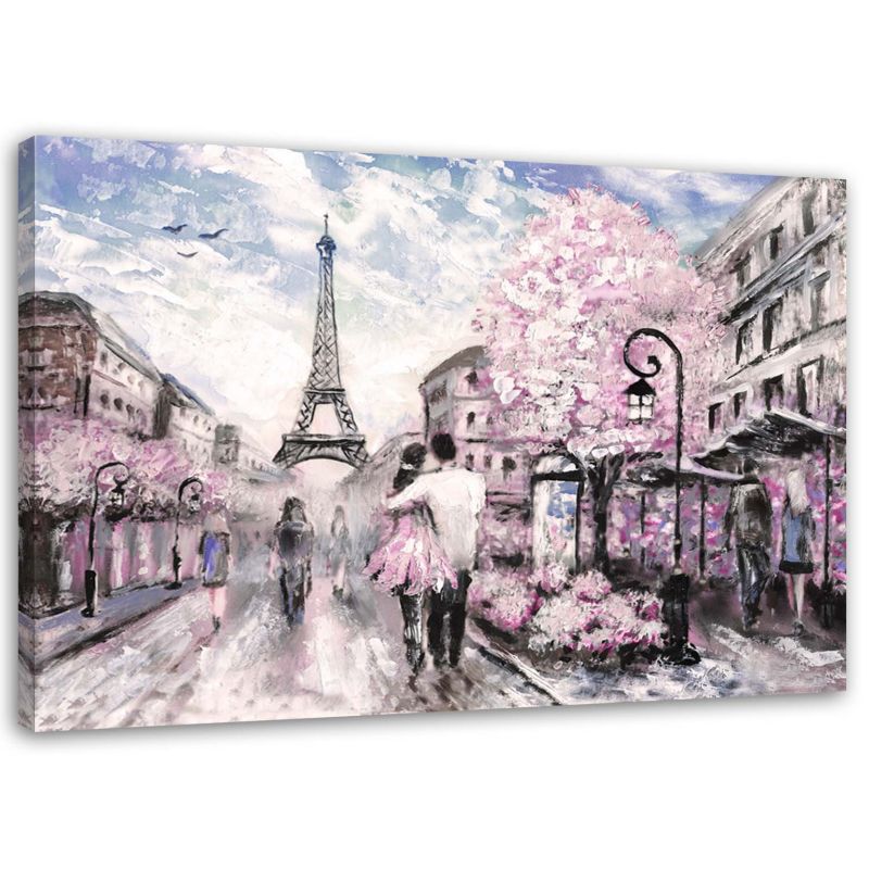 Obraz do sypialni salonu Feeby Wiosna w Paryżu Rózowy 60x40cm 1szt