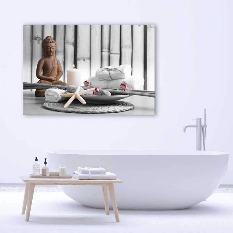 Obraz do sypialni salonu spa Feeby Budda Zen Spa Szary 90x60cm 1szt