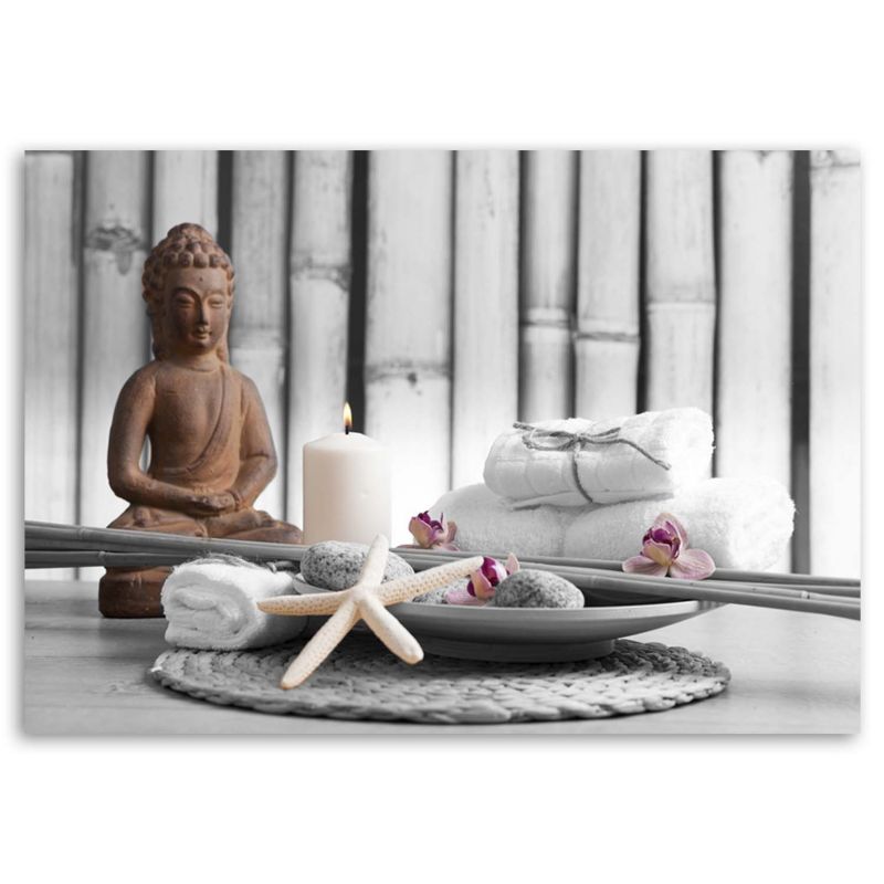 Obraz do sypialni salonu spa Feeby Budda Zen Spa Szary 90x60cm 1szt