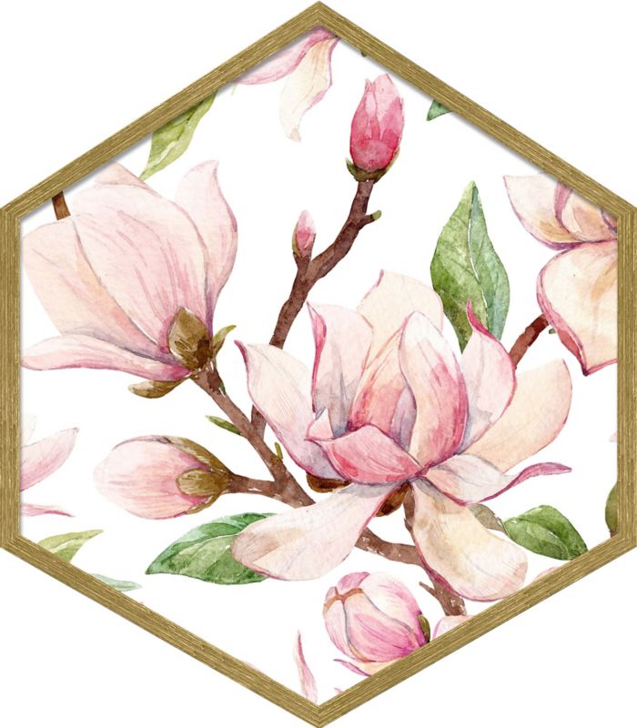 Obraz heksagonalny Magnolia 35 x 40 cm