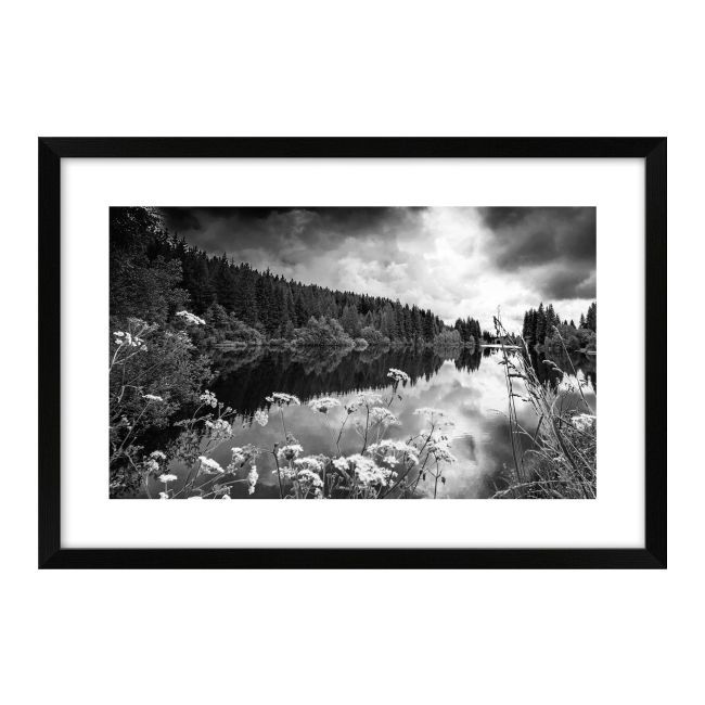 Obraz Jezioro czarno-biały 60 x 90 cm