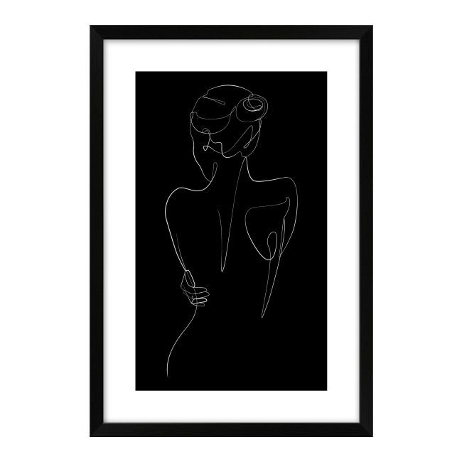 Obraz Kobieta rysunek czarny 60 x 90 cm