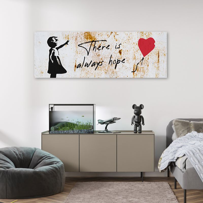Obraz młodzieżowy do pokoju Feeby Banksy Dziewczynka z balonikiem 120x40cm 1szt