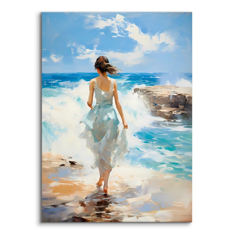 Obraz Muralo Na Płótnie Kobieta Nad Brzegiem Morza 80x120 cm 1 szt.